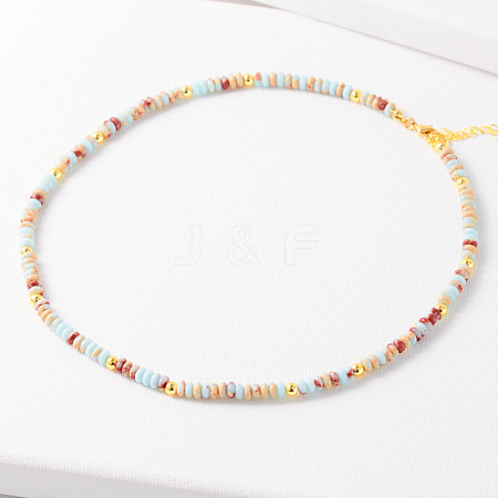 Simple Design Natural Gemstone Beaded Necklaces for Women JH7309-1-1