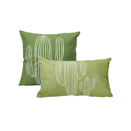 2Pcs 2 Styles Green Series Nordic Style Geometry Abstract Polyester Throw Pillow Covers AJEW-DJ0004-01B-1