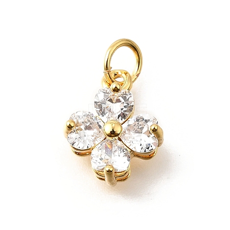 Brass Micro Pave Cubic Zirconia Pendants X-KK-V008-11G-04-1