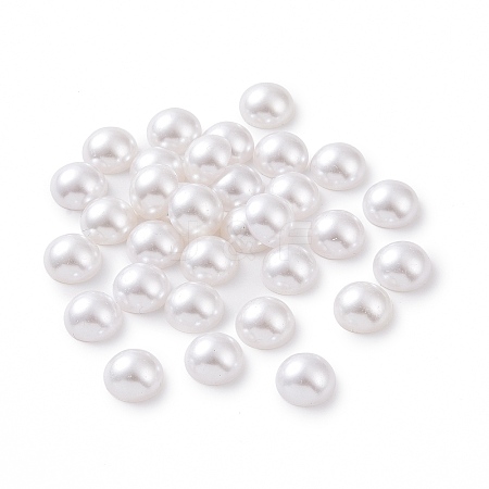 ABS Plastic Imitation Pearl Cabochons SACR-XCP0001-04A-1