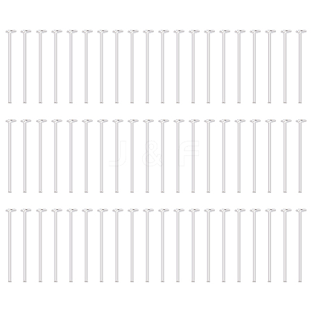 60Pcs 925 Sterling Silver Flat Head Pins STER-BC0002-17C-1
