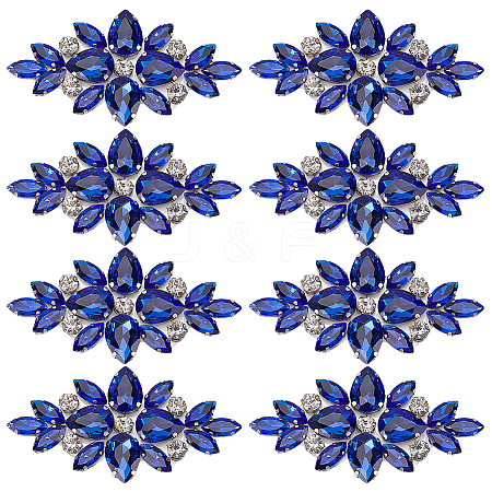 8Pcs Glass Cabochons(Hot Melt Adhesive On The Back) GGLA-FG0001-07C-1