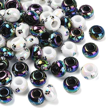 Opaque Acrylic European Beads SACR-CJC0001-37-1