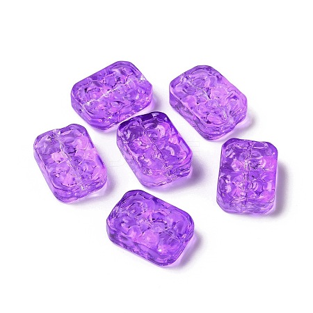 Transparent Spray Painted Glass Beads GLAA-I050-08F-1