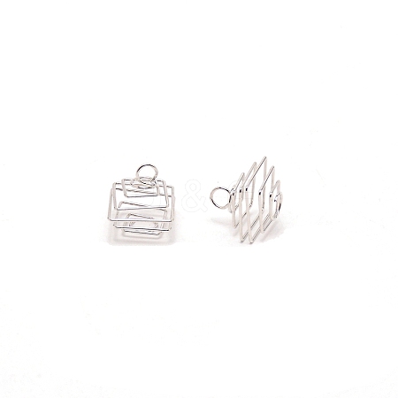 Spiral Bead Cage LS-PALLOY-WH0092-63-1