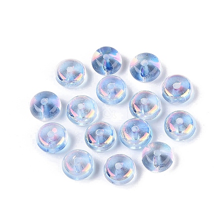 Baking Paint Electroplate Transparent Glass Beads EGLA-Q141-01B-A07-1