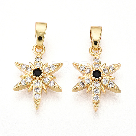 Brass Micro Pave Cubic Zirconia Pendants KK-T070-59A-G-1