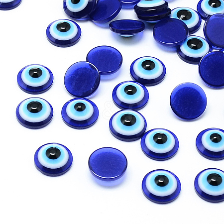 Resin Evil Eye Cabochons CRES-S612-6mm-1