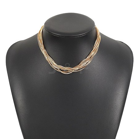 Iron Box Chain Necklaces NJEW-U046-03G-1