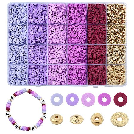 DIY Disc Polymer Clay & CCB Plastic Beads Jewelry Making Findings Kits DIY-YW0010-54D-1