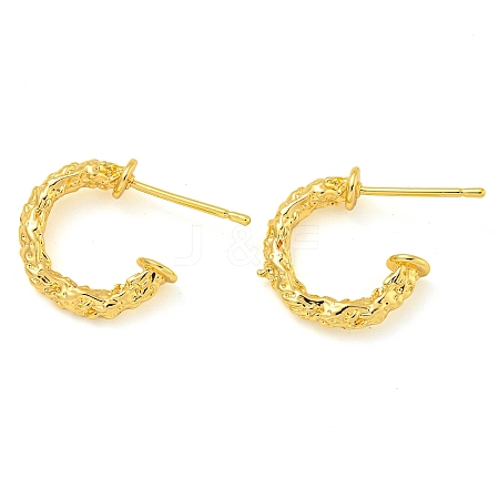 Rack Plating Brass C-Shaped Stud Earrings EJEW-T021-06G-1