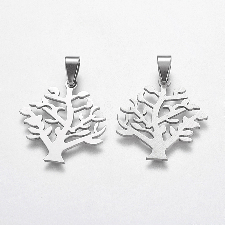 Tarnish Resistant Stainless Steel Tree Pendants X-STAS-Q166-30-1