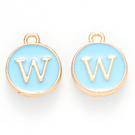 Golden Plated Alloy Enamel Charms X-ENAM-S118-04W-1