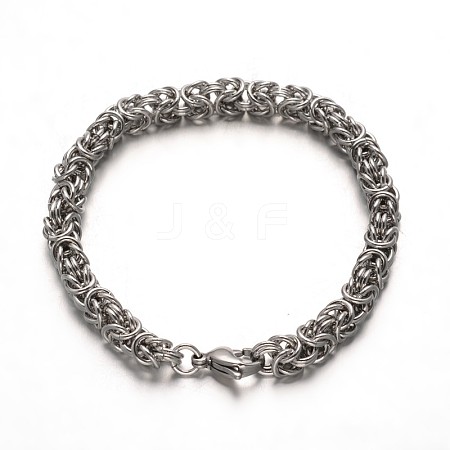 Tarnish Resistant 304 Stainless Steel Byzantine Chain Bracelets STAS-L149-01-1