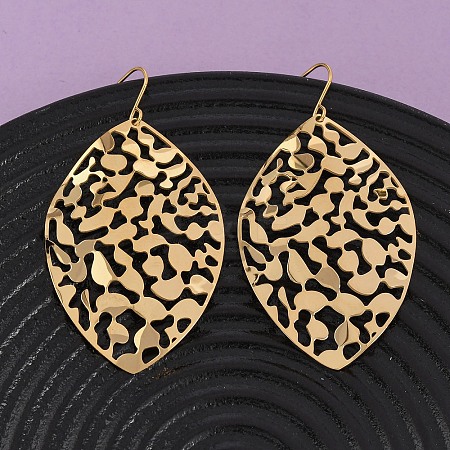 304 Stainless Steel Dangle Earrings EJEW-F393-22G-1