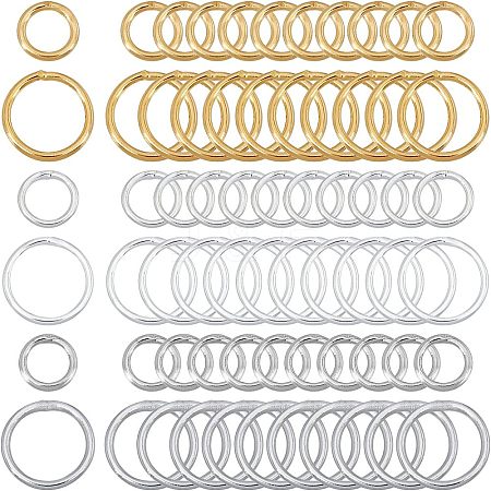 CHGCRAFT 300Pcs 6 Style Brass Round Rings KK-CA0002-95-1