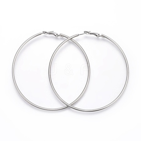 Tarnish Resistant 201 Stainless Steel Hoop Earrings EJEW-F188-24P-E-1