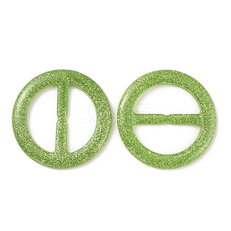 Flat Round Resin Buckle Clasps CRES-WH0013-15B-1