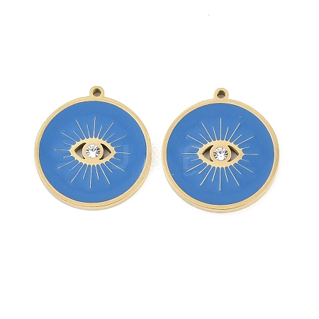 304 Stainless Steel Enamel Pendants STAS-Z190-06G-02-1