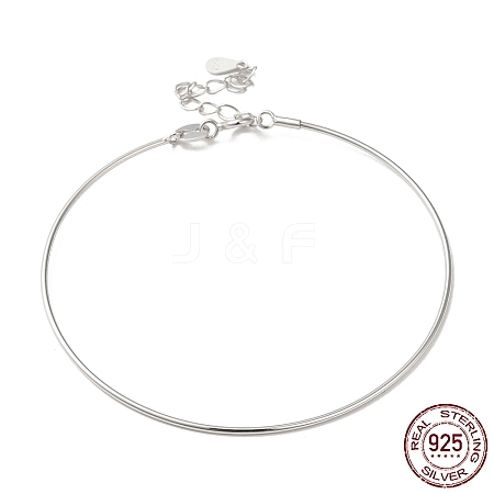 Anti-Tarnish Rhodium Plated 925 Sterling Silver Bangles LS-BJEW-G681-01B-P-1