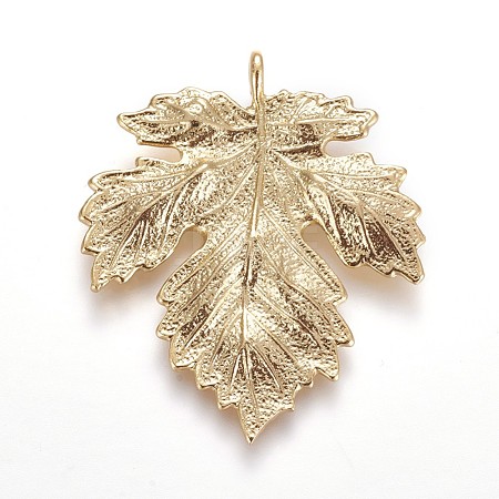 Autumn Theme Brass Pendants KK-P152-02G-1