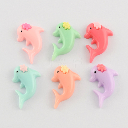 Scrapbook Embellishments Flatback Cute Dolphin Plastic Resin Cabochons CRES-Q130-M-1