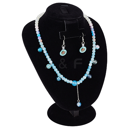 1Pc Bust Shaped Velvet Necklace Display Stands NDIS-PH0001-15-1