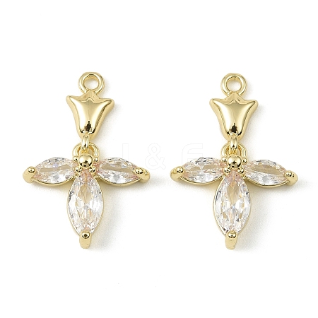 Brass Micro Pave Cubic Zirconia Pendants LS-KK-C107-18B-G-1