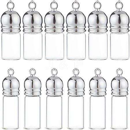  12Pcs 2 Style Glass Bottle Pendants FIND-NB0002-66-1