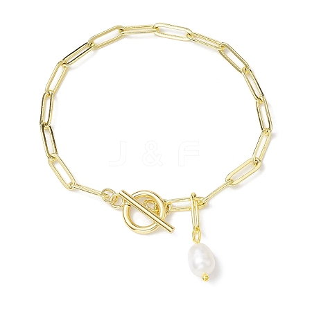 Natural Cultured Freshwater Pearl Charm Bracelets BJEW-JB10444-1