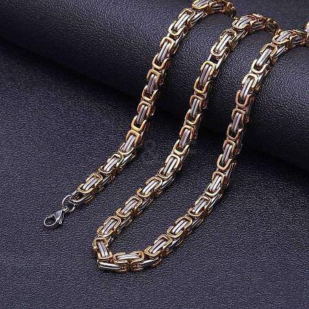 Titanium Steel Byzantine Chain Necklaces for Men FS-WG56795-43-1