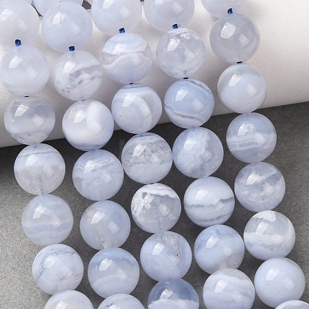 Natural Blue Lace Agate Beads Strands G-F222-30-10mm-01A-1