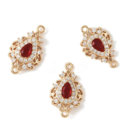 3Pcs Brass Micro Pave Cubic Zirconia Links Connectors KK-YW0003-49LG-05-1