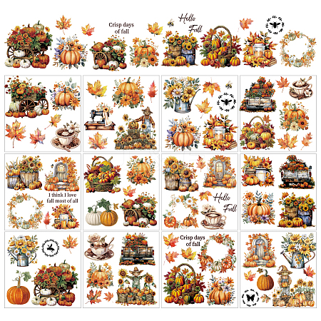 12 Sheets 12 Style PVC Stickers DIY-WH0570-018-1