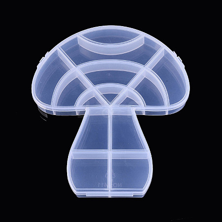 Autumn Mushroom 14 Grids Plastic Bead Storage Containers with Hinged Lid CON-T001-09-1