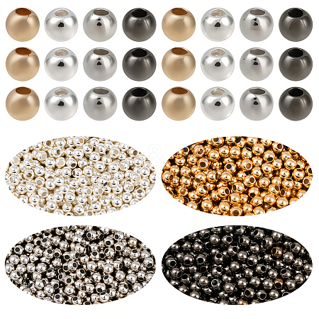 4000Pcs 4 Colors Round CCB Plastic Spacer Beads CCB-PA0001-05A-1