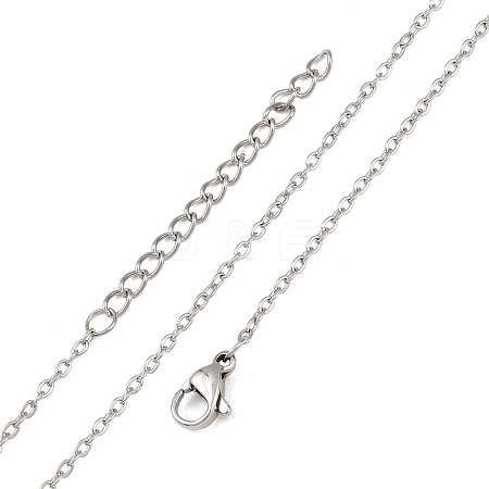 Non-Tarnish 304 Stainless Steel Cable Chain Necklaces NJEW-M176-14-A-1