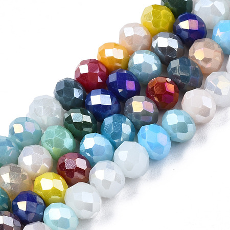 Electroplate Glass Beads Strands EGLA-N002-12J-1