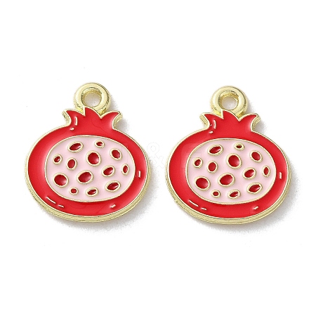 Fruit Alloy Enamel Charms PALLOY-S058-01LG-14-1
