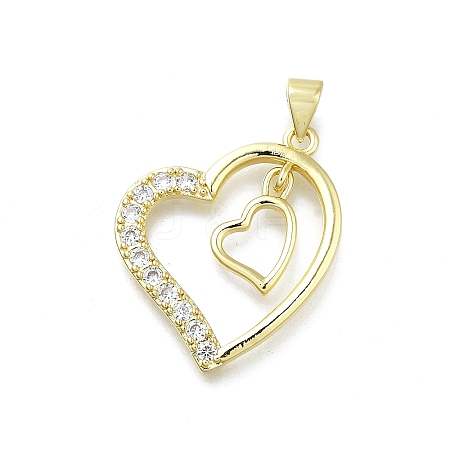 Brass Micro Pave Cubic Zirconia Pendants KK-K400-44G-1