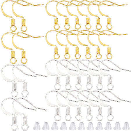 SOFPLATE 500Pcs 2 Colors Brass French Earring Hooks KK-SP0001-39-1