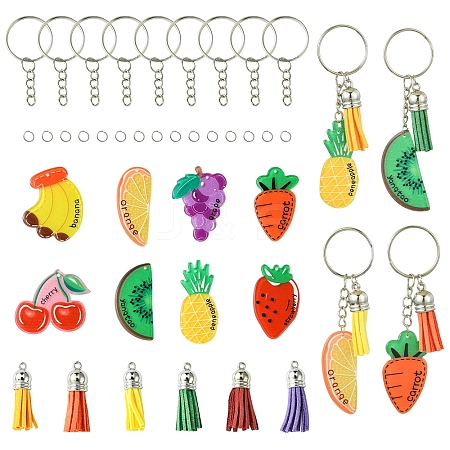 DIY Fruit Acrylic Keychain Making Kits DIY-FS0006-80-1