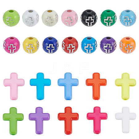 24 styles Opaque Acrylic Beads SACR-AR0001-23-1