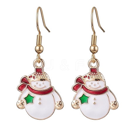 Christmas Theme Alloy Enamel Dangle Earrings EJEW-JE05830-03-1