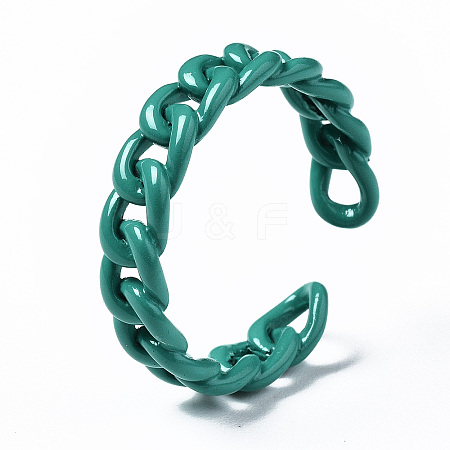 Spray Painted Brass Cuff Rings LS-RJEW-S044-146B-1