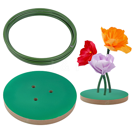 1Pc Wood Flower Pole Display Stand Base DIY-PH0036-10-1