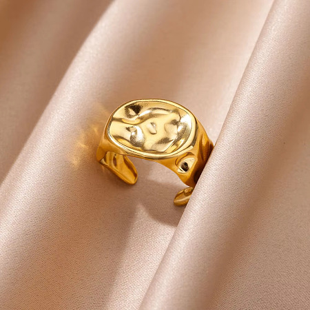 304 Stainless Steel Adjustable Cuff Rings FS-WG613D1-01-1