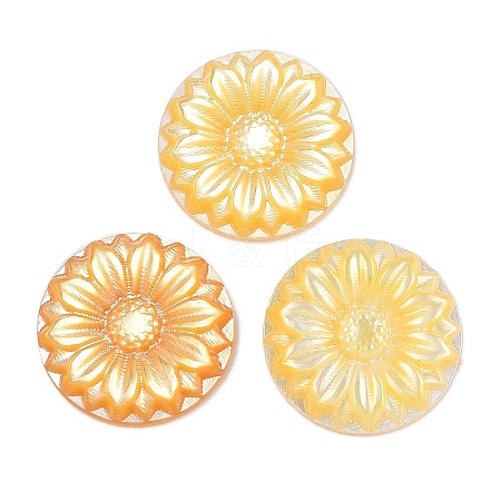 Natural Yellow Shell Carved Cabochons SSHEL-I026-17B-1