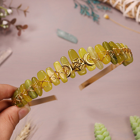 Natural Lemon Jade Hair Bands PW-WG8A7A1-14-1