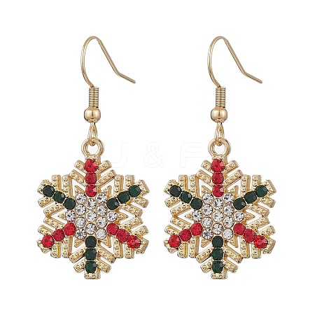 Christmas Alloy Rhinestone Dangle Earrings EJEW-JE06121-02-1